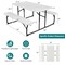 Folding Picnic Table Bench Set for Indoor Outdoor Use Wood Look White